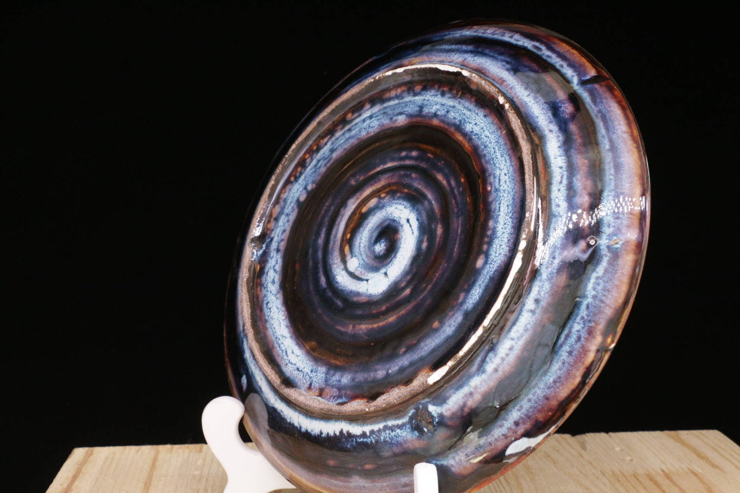 Hand-Painted Ceramic Plate - Cosmic Swirl Design